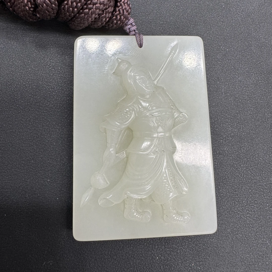 1027-和田玉精工精料精雕赵子龙牌上海工