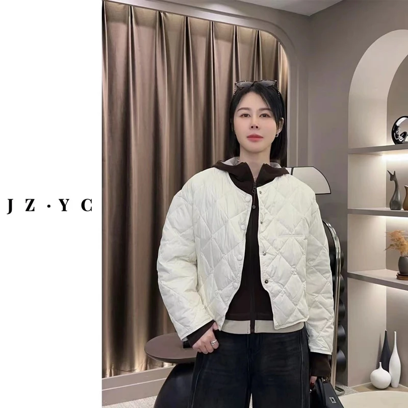 【洁子推荐】2024冬季241187新款欧版菱形格轻薄羽绒服JZYC