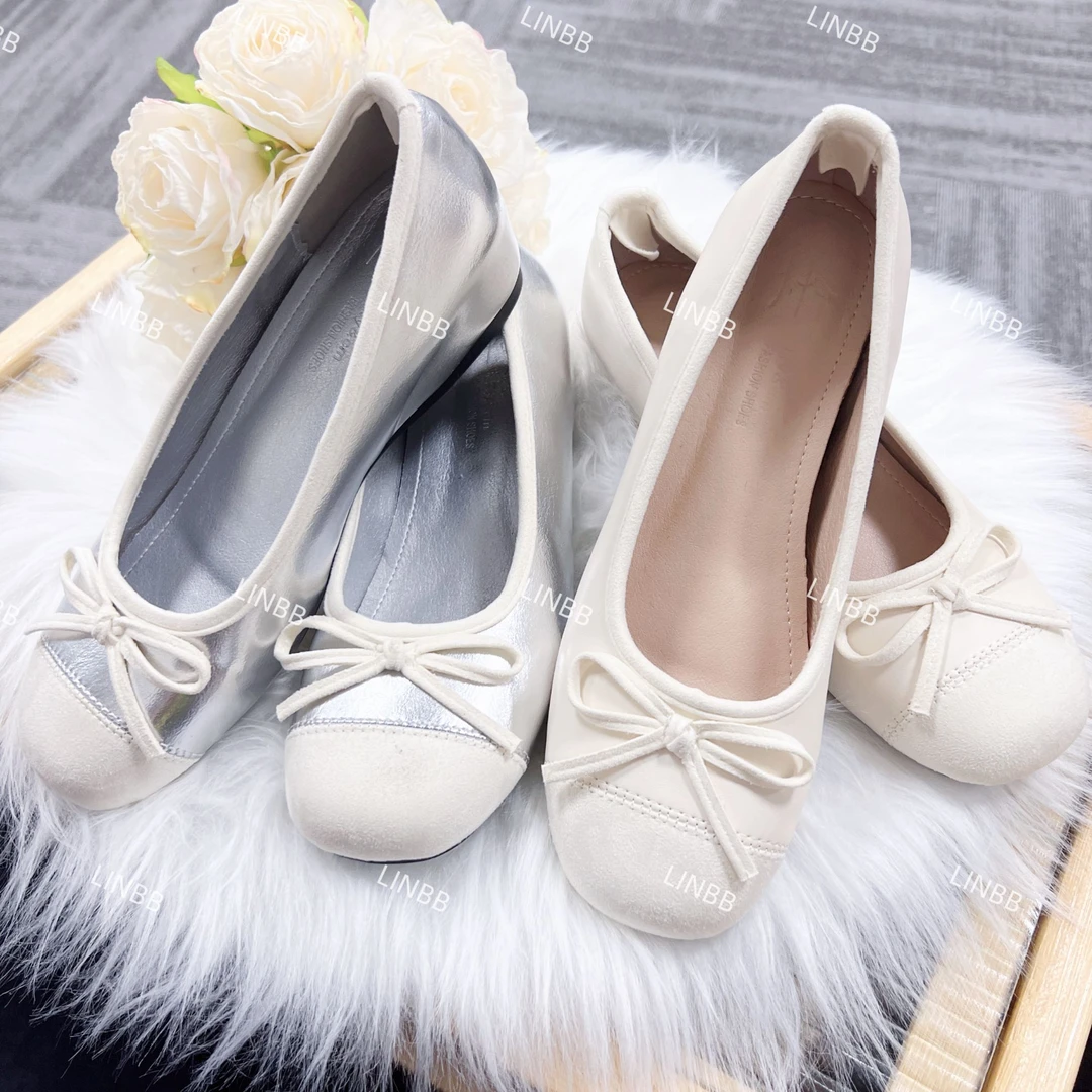 林北鼻-【公主单鞋】芭蕾舞鞋法式平底单鞋女蝴蝶结单鞋