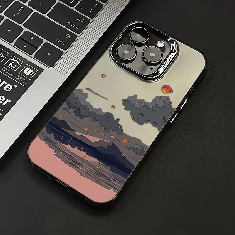 动漫风景适用iPhone苹果16ProMax手机壳15高级14磨砂13防摔12/11