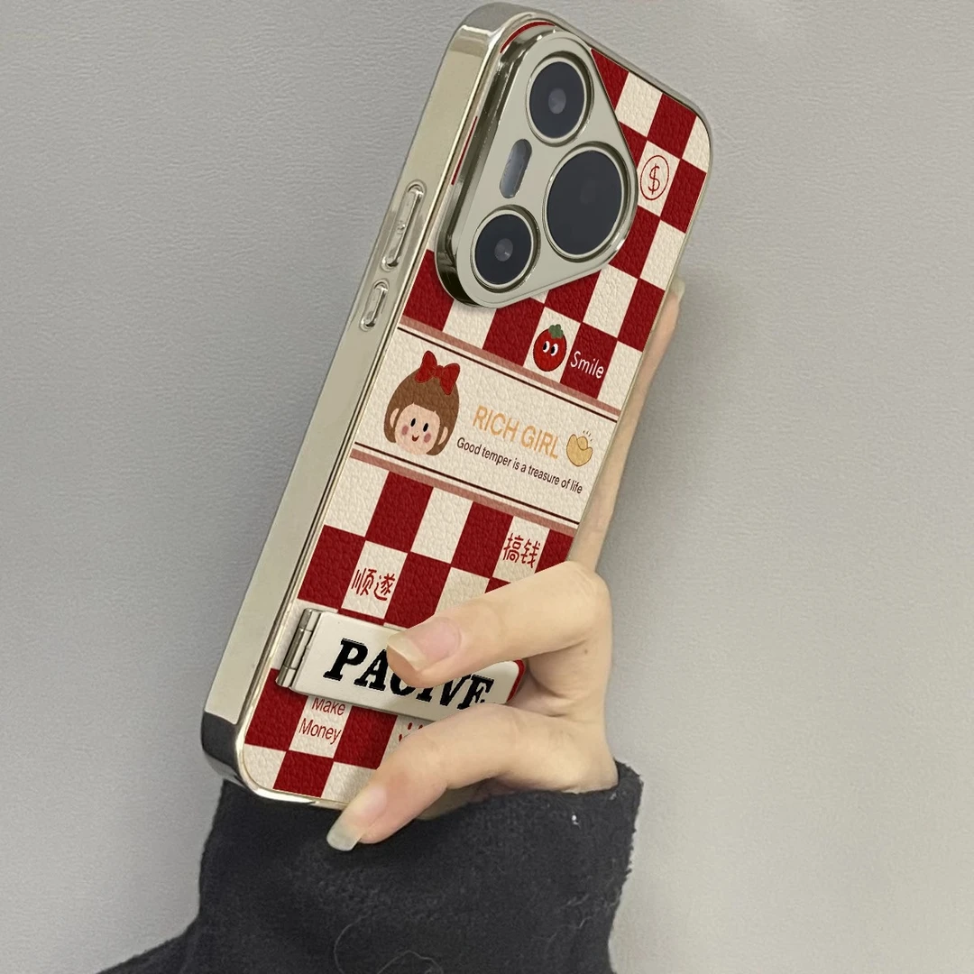 适用于华为pura70Pro手机壳元宝女孩电镀皮纹p40防摔P50高级感p30