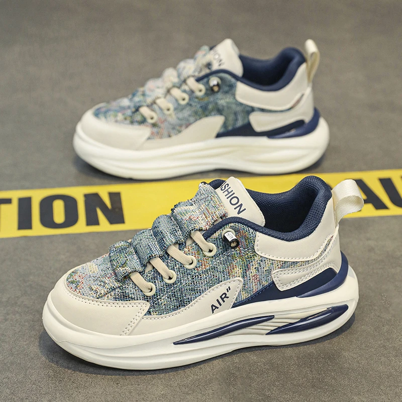 男童鞋子2025春秋新款小学生透气老爹鞋防滑软底中大童男孩运动鞋