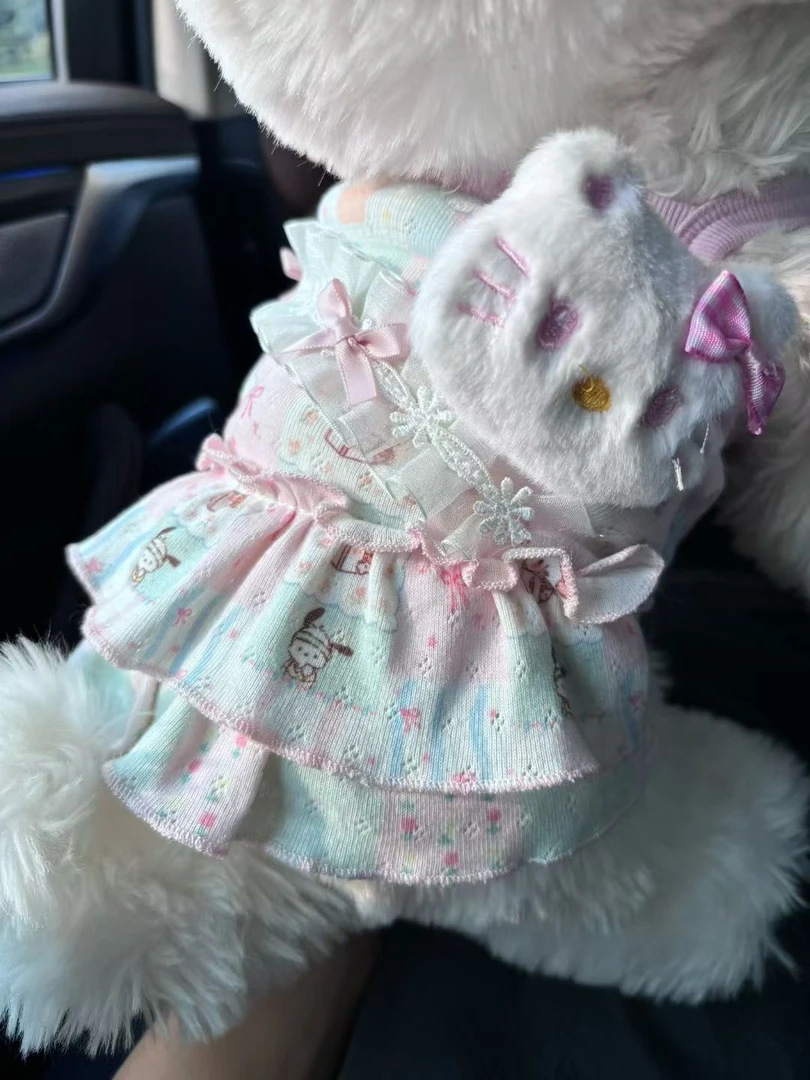 春夏可爱蓝粉kt裙宠物衣服狗狗猫咪中小型犬适用