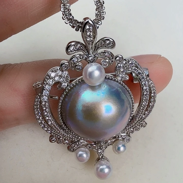 未镶嵌拼合珍珠（马贝珠）颈饰