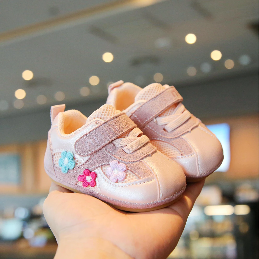 秋季女宝学步鞋0-2岁女童公主鞋软底防滑透气休闲蝴蝶结