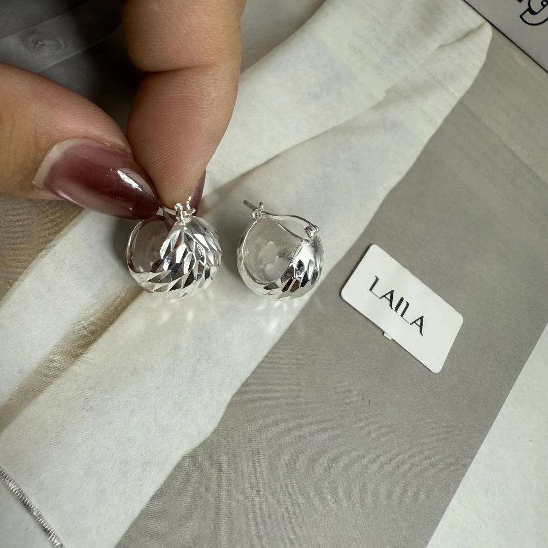 足银耳饰 纯银碎片耳扣