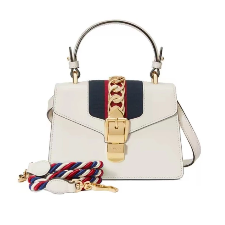 95新 GUCCI/古驰 古驰 小号白色塞尔维亚斜挎包 11215682