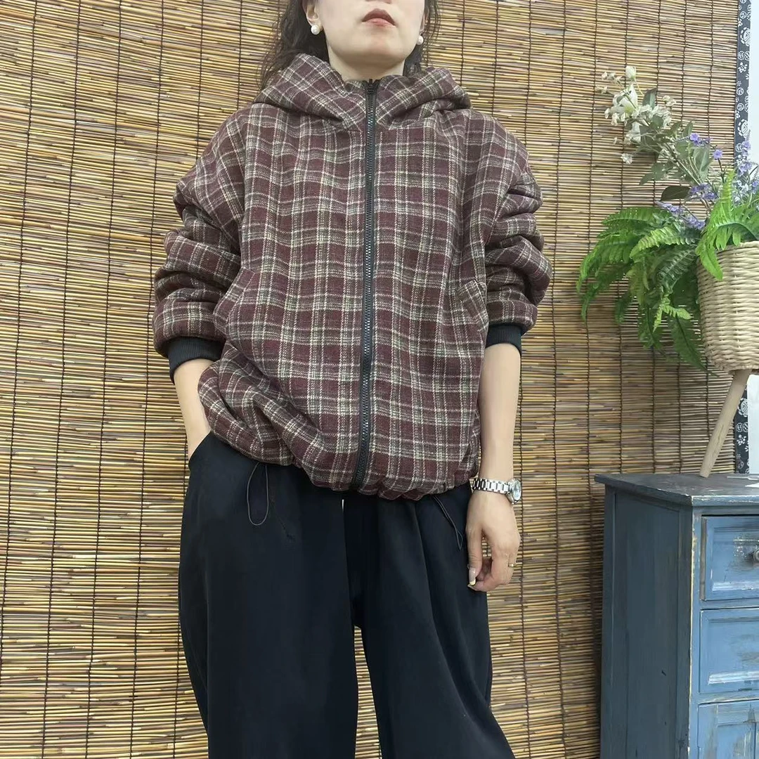 16006新款秋冬加绒双面穿休闲减龄宽松显瘦上衣棉服外套