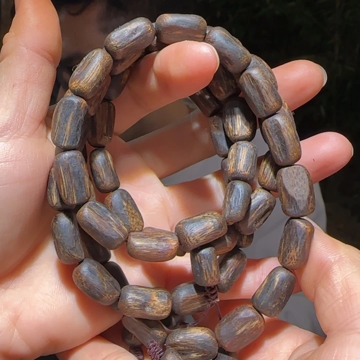 沉香手串油叶子沉水链子45.6克