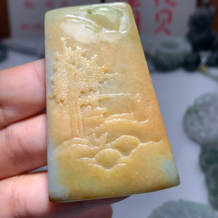 翡翠未镶嵌颈饰保真天然A货翡翠