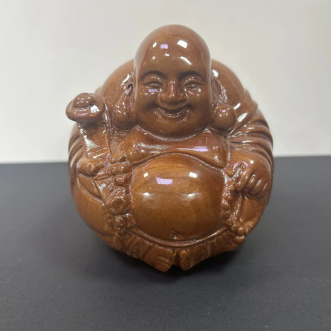 桃木弥勒佛摆件雕刻工艺品笑佛装饰把件