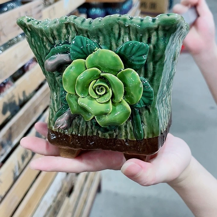 有孔，凑10元包邮陶瓷花盆发货！