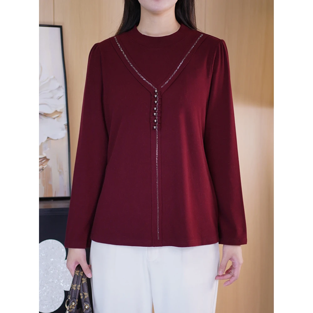 百搭打底衫时髦显瘦减龄上衣胖妹妹加大码女装洋气质内搭冬季衣服