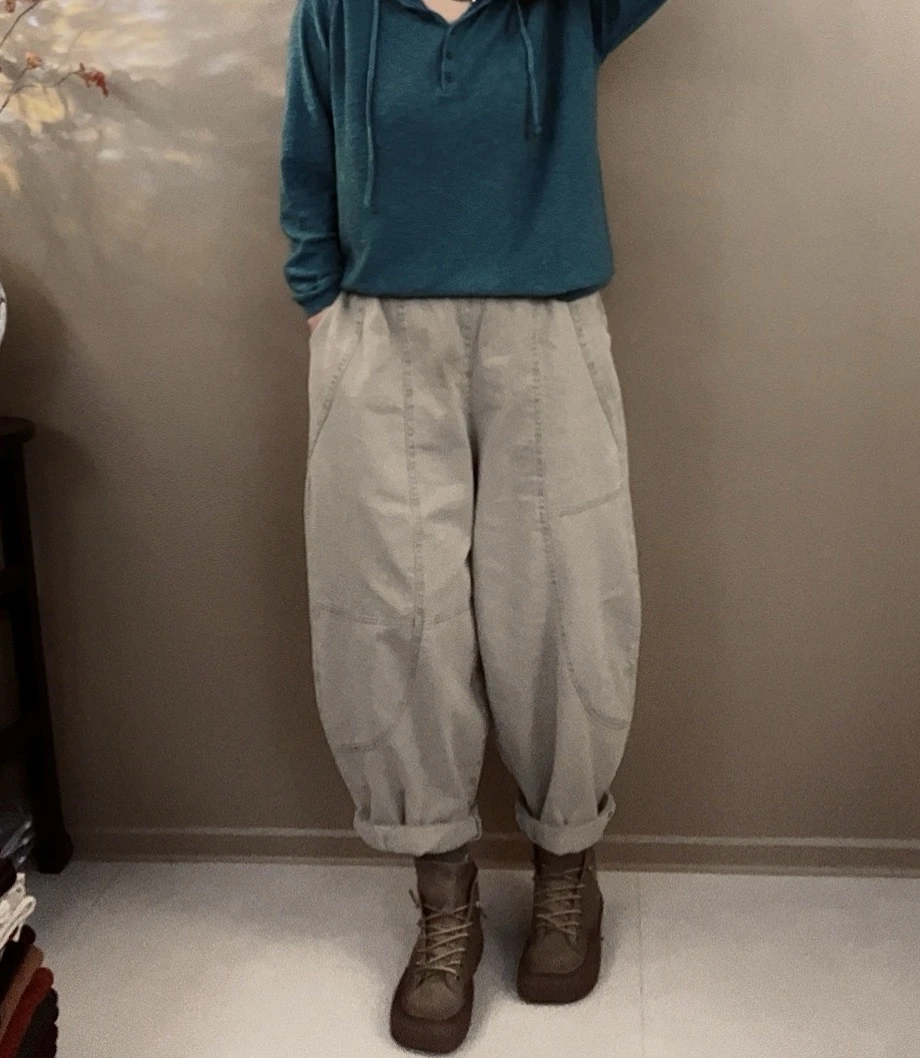 DD-春季新款休闲百搭纯色老爹裤