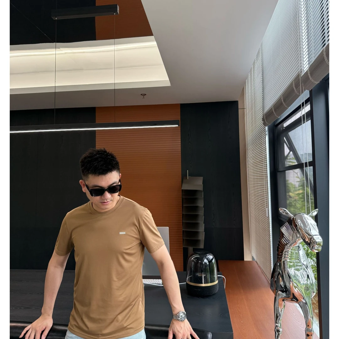 陆老板2025夏季男士休闲时尚圆领T恤-LU-08809