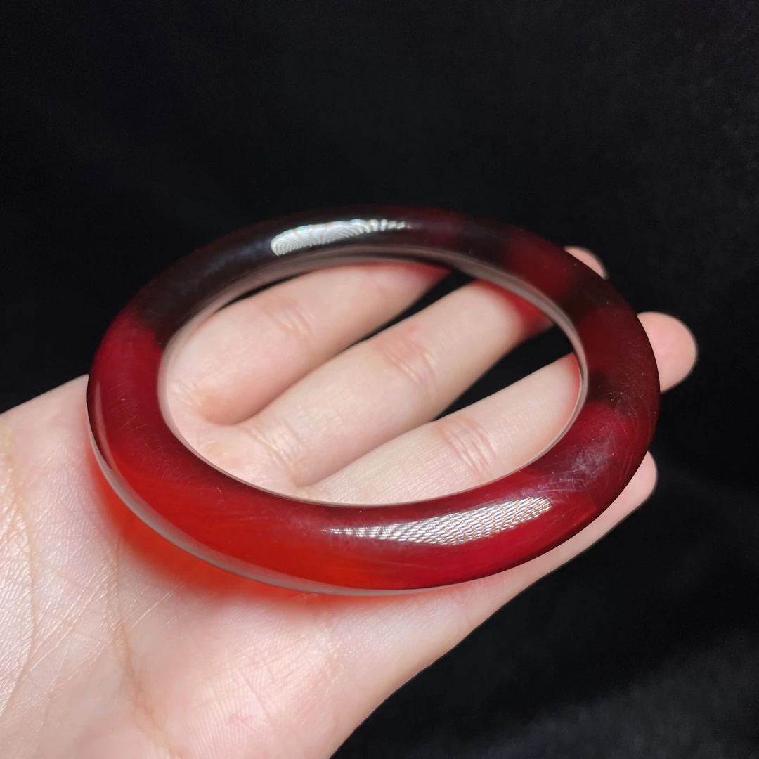 【玉氏珠宝】缅珀血珀圆条手镯多样性发货CCXRYZ1250057