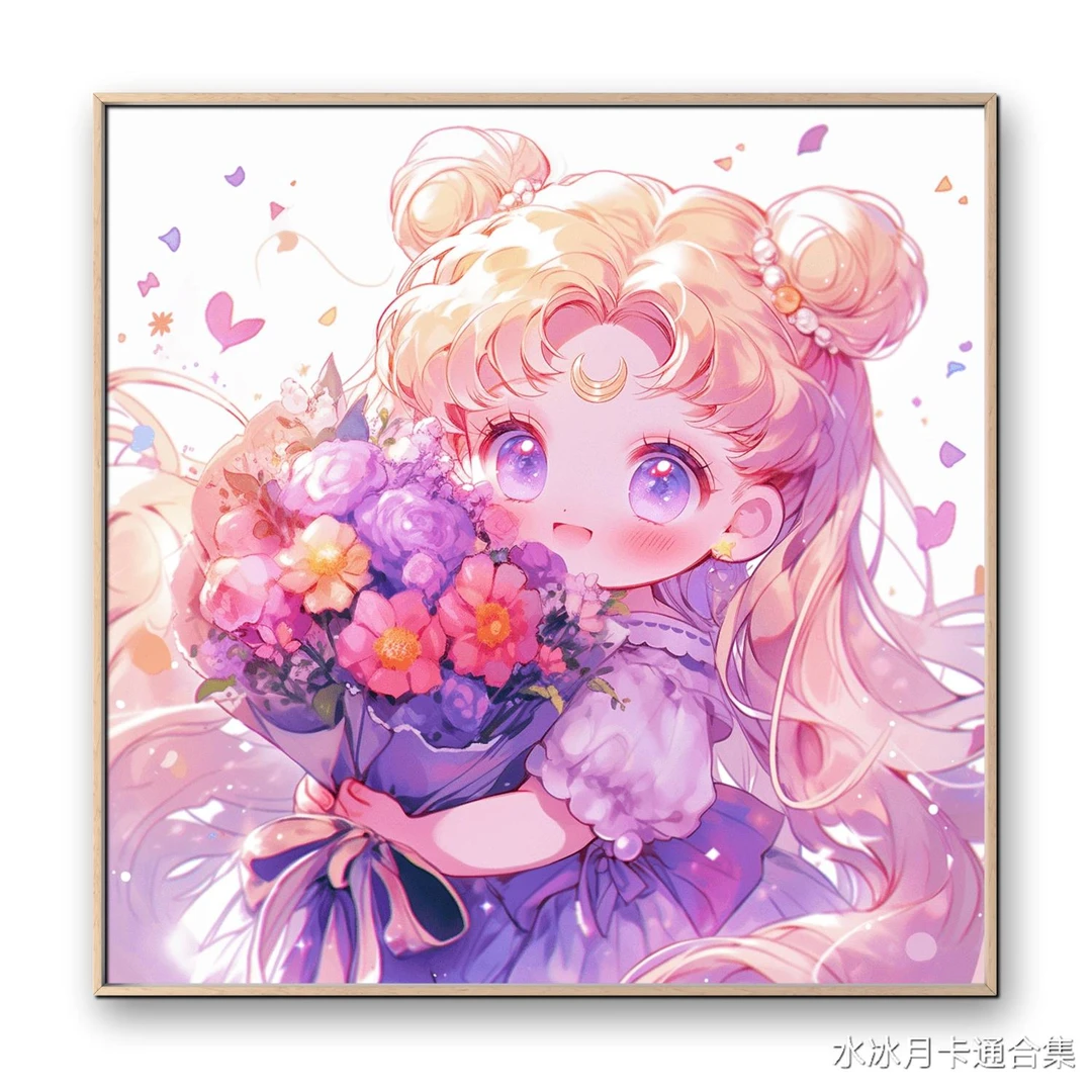 丁香水冰月60*60金丝布大格四股线十字绣【无针无工具】