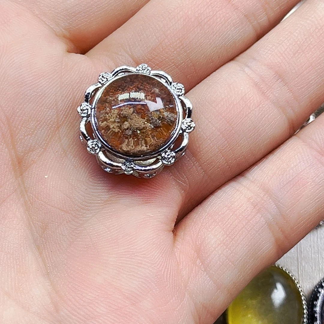 水晶戒指银S800镀金镶嵌要****羊