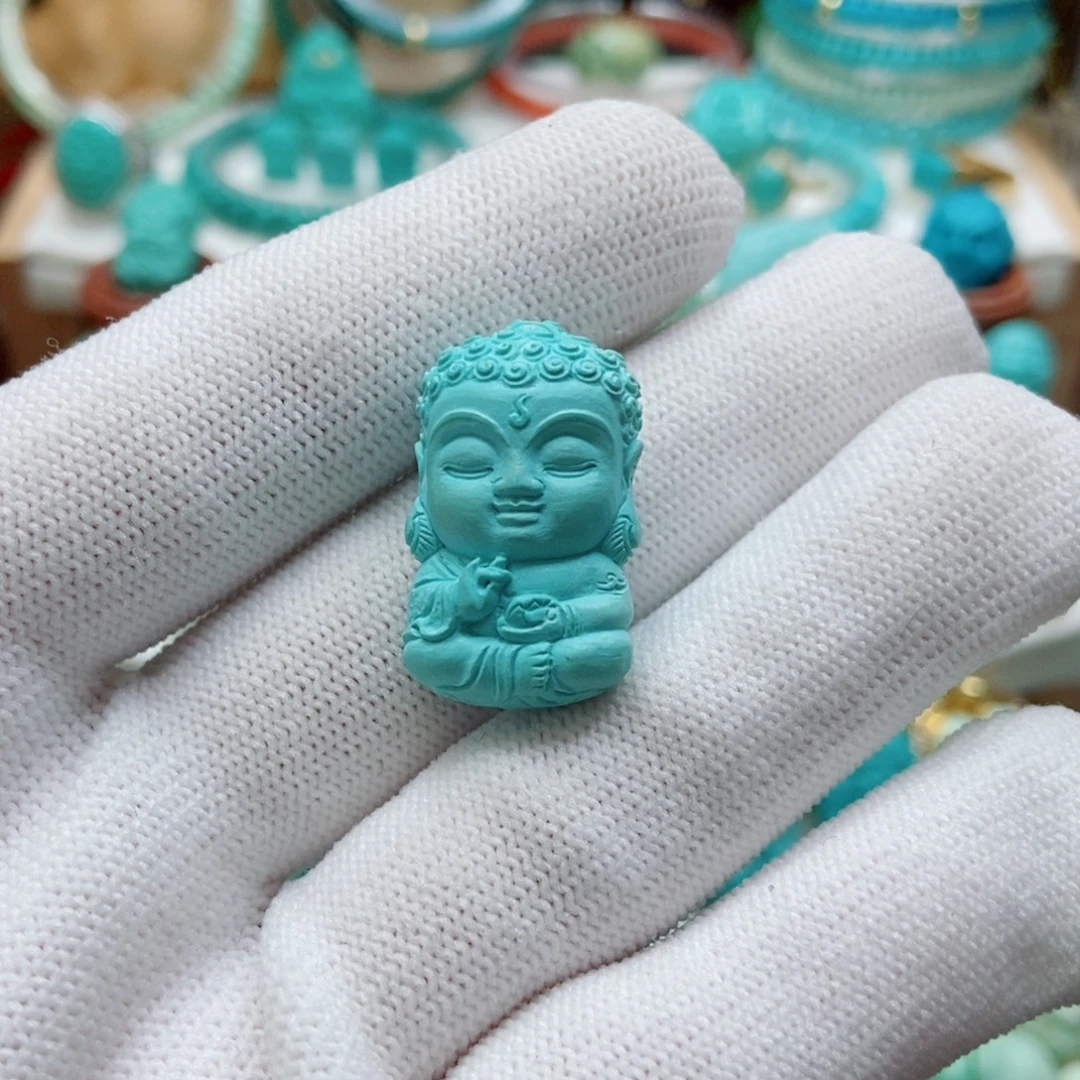 绿松石未镶嵌宝宝佛