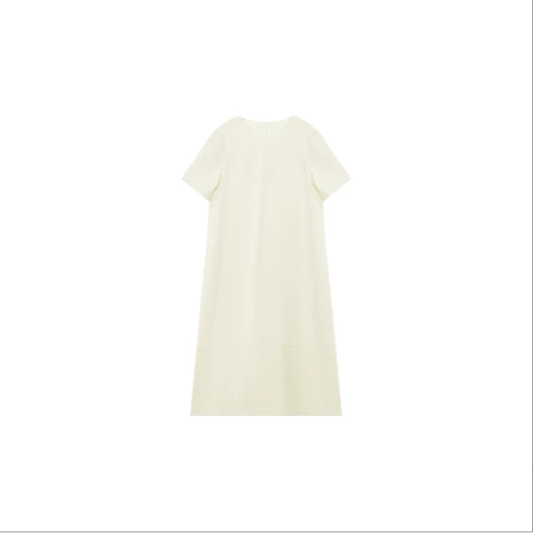 【苏大美】欧若风春季醋酸极简风长连衣裙A字裙2D0504505