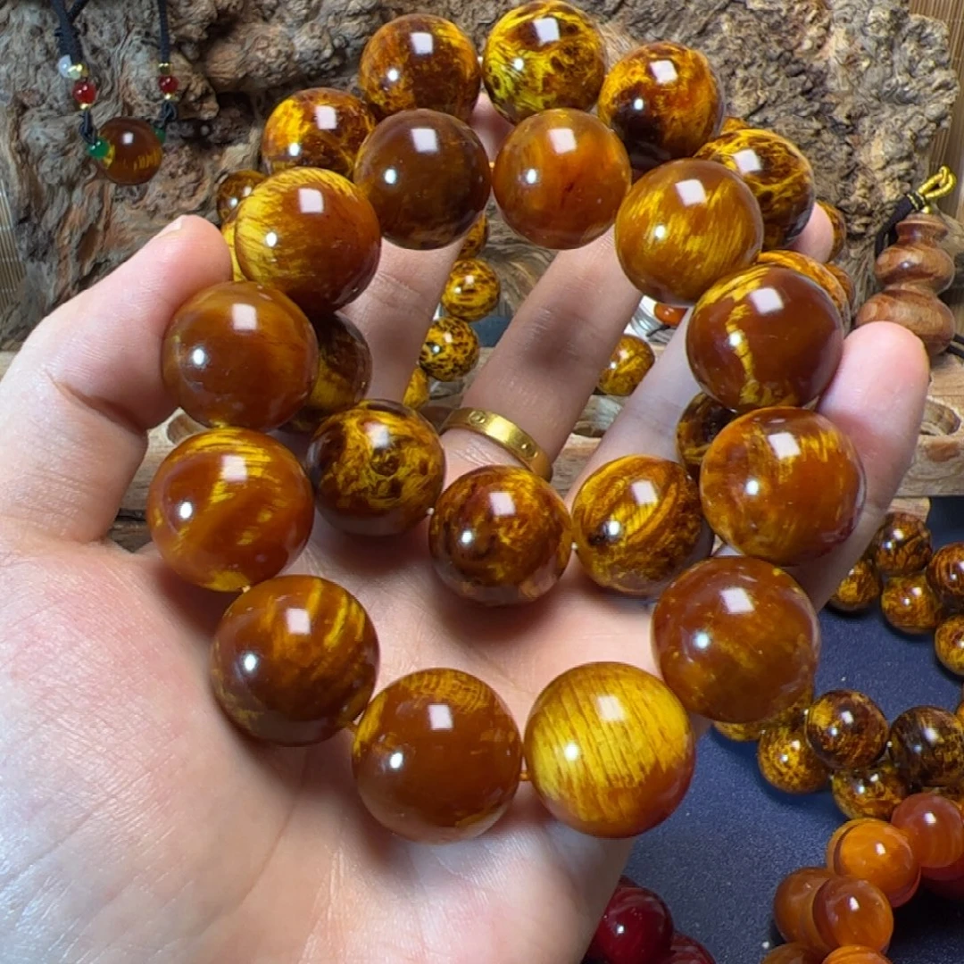 無***子琥珀木冰种飘花➕瘤疤玉化