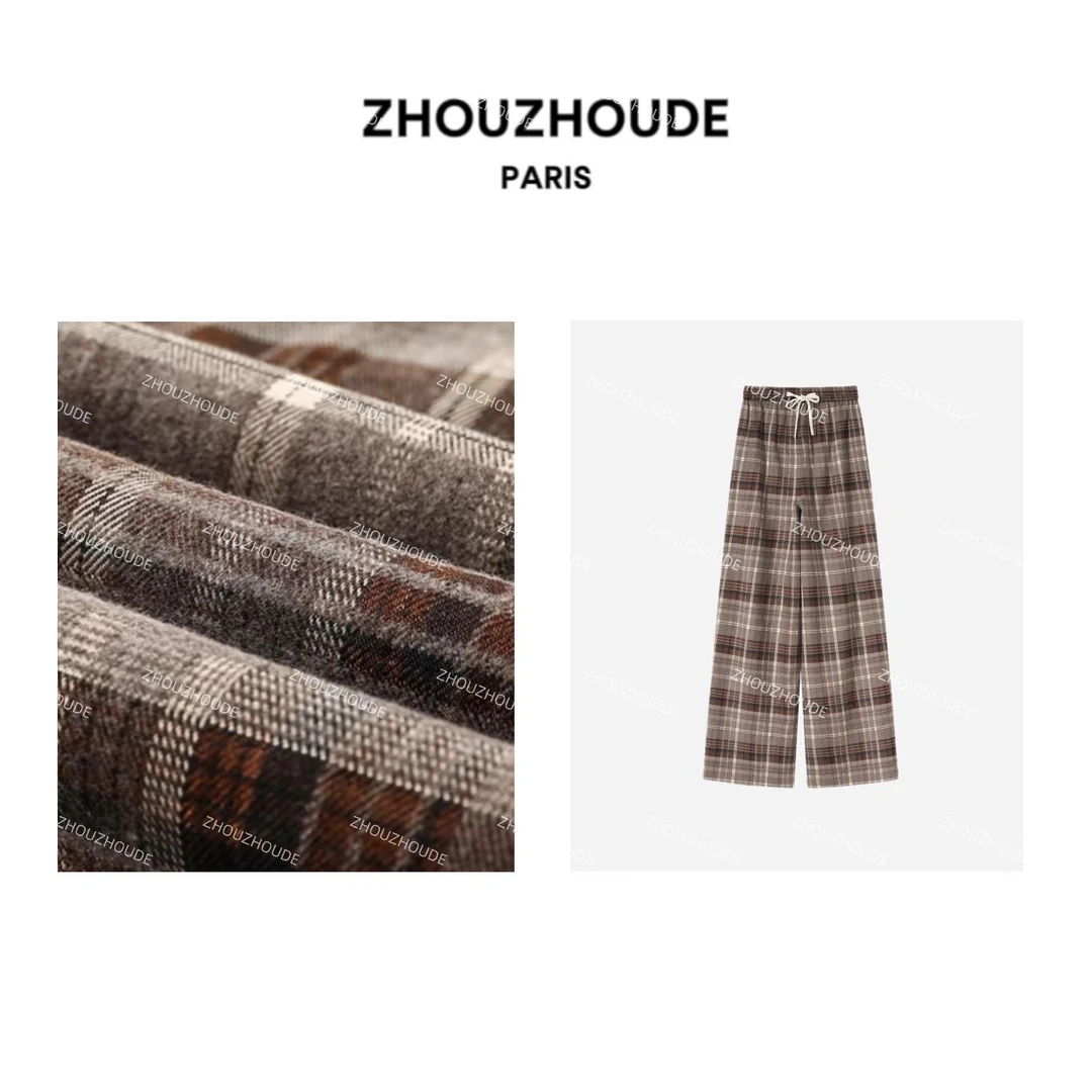 ZHOUZHOUDE【格林物语】25春随性慵懒松紧腰窄版直筒休闲裤