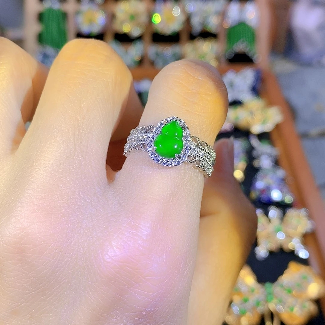 吊坠(不含链)银S925镶嵌翡翠