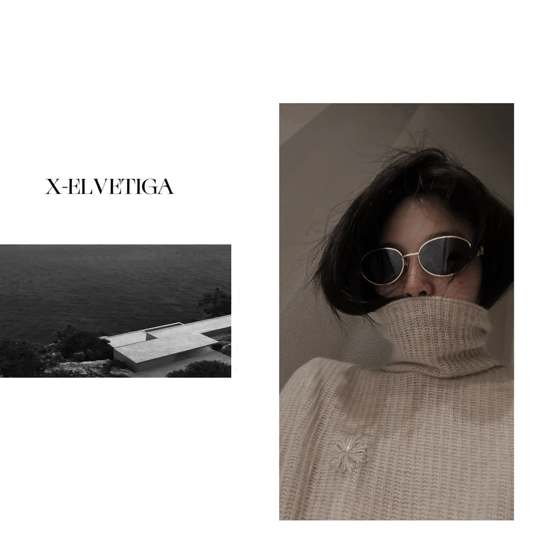 【X-ELVETIGA】韩系手工花毛织/秋冬季时尚百搭静奢感堆领针织毛衣