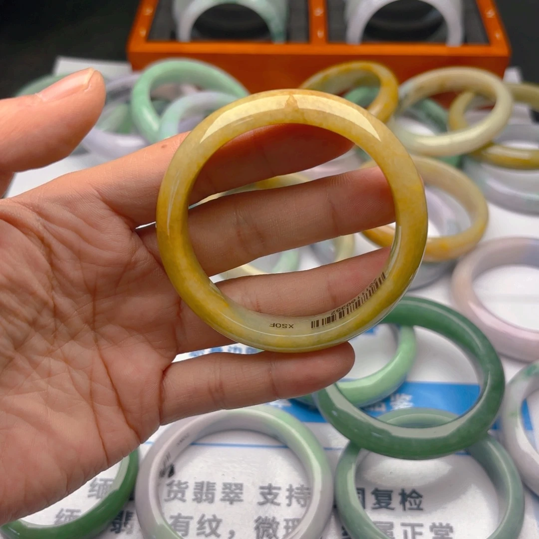 翡翠未镶嵌手镯5354. X18. 18