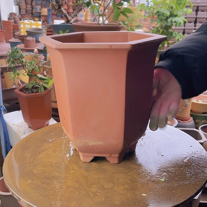 紫砂宜兴紫砂红六方宫灯大