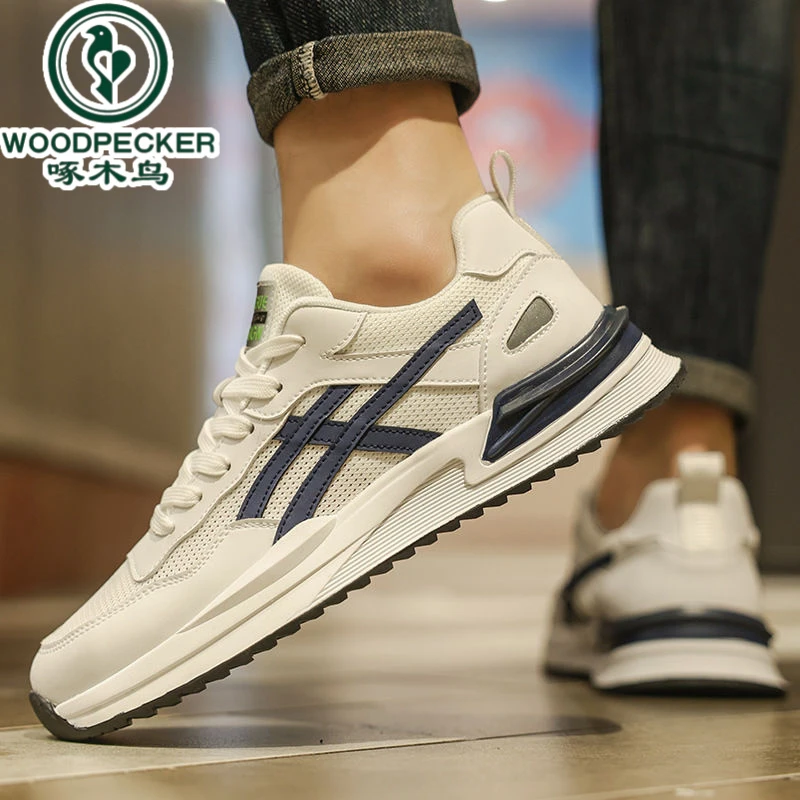 正品啄木鸟男鞋夏季2025年新款休闲运动鞋男士春季网面透气潮鞋子