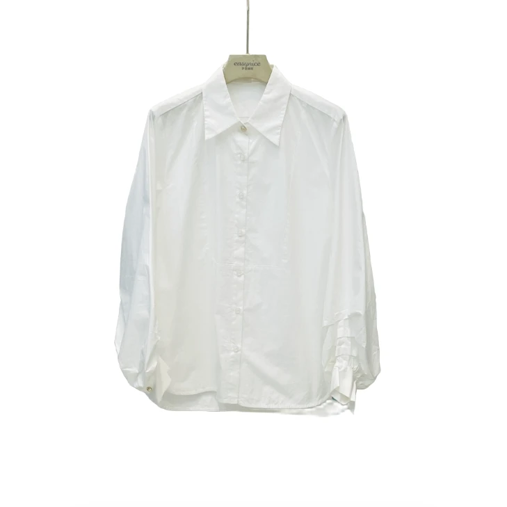 休闲简约气质小众设计感通勤遮肉女士百搭衬衫