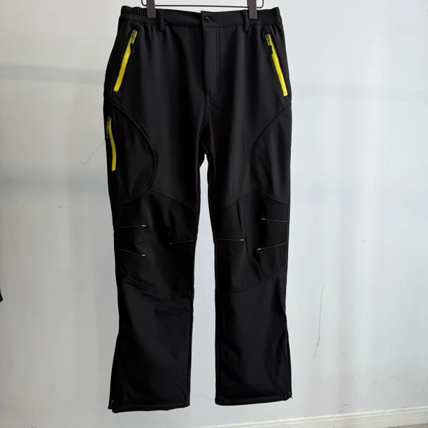 外贸秋冬款男士放风防泼水加绒加厚宽松直筒版软壳冲锋裤长裤2547