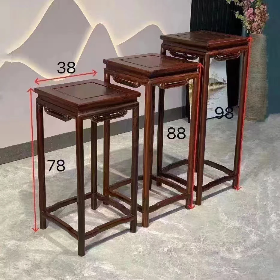 中式花架大小尺寸规格齐全新中式家用方几客厅置物架古典木家具