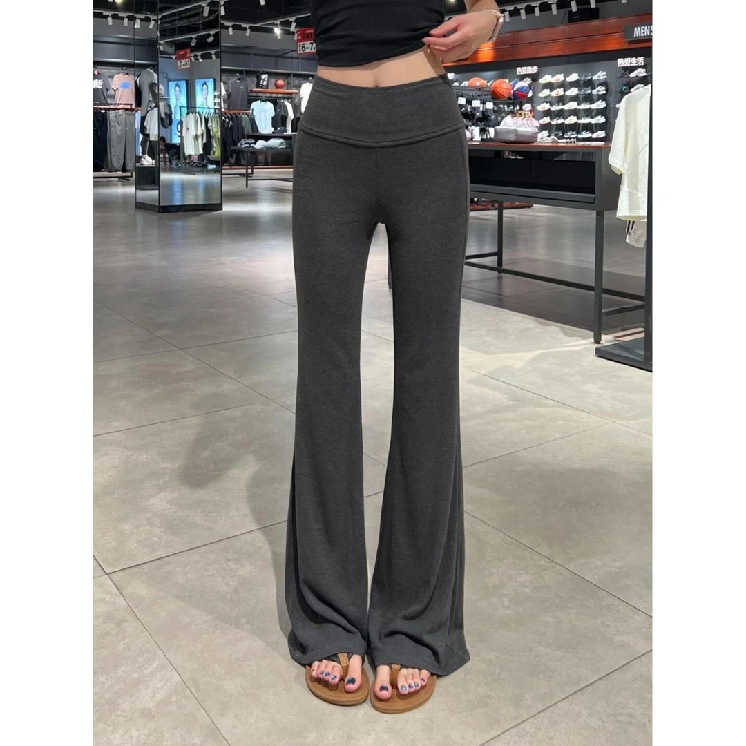 美式微喇叭裤女夏季薄2025新款低腰显瘦卫裤小个子裸感云朵运动裤