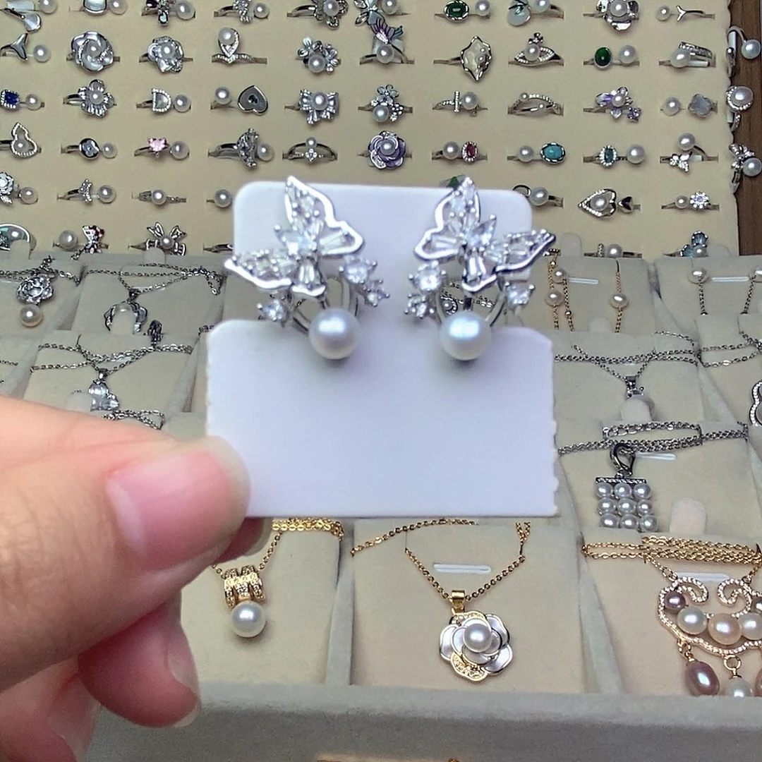 耳饰淡水珍珠银S925镶嵌