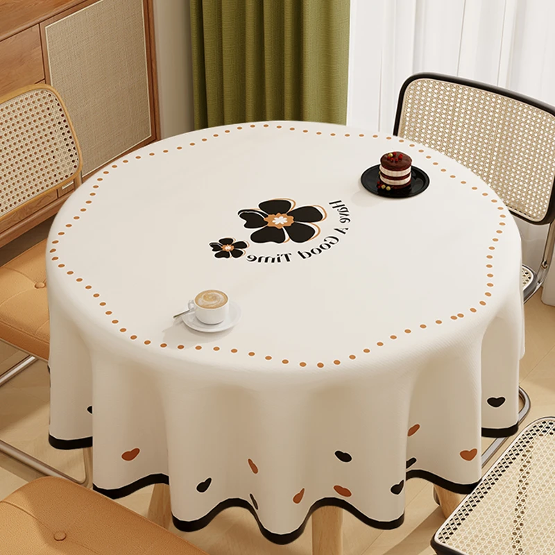 圆桌布防水防油防烫免洗PVC餐桌布小圆台布网红茶几布家用桌面垫