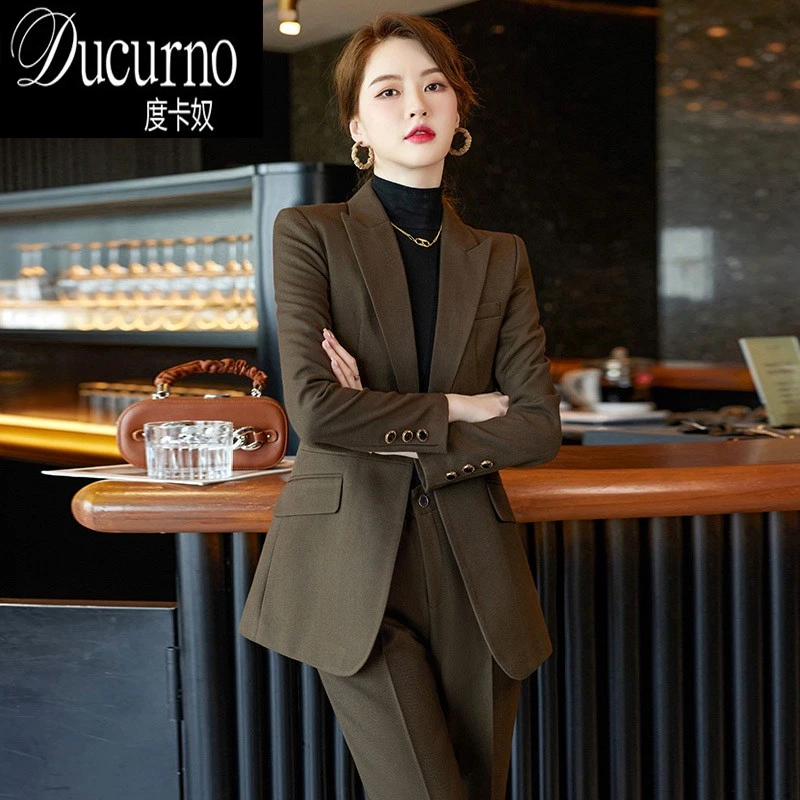 西装套装女装秋季高端气质女神范工作服修身显瘦正装西服上衣外套