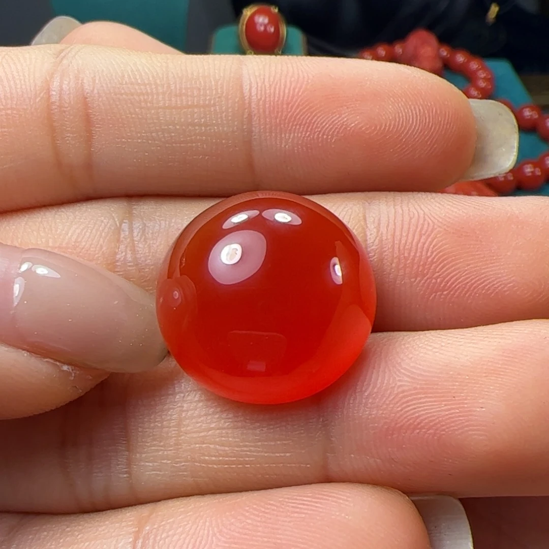 南红玛瑙18+冰红戒面未镶嵌