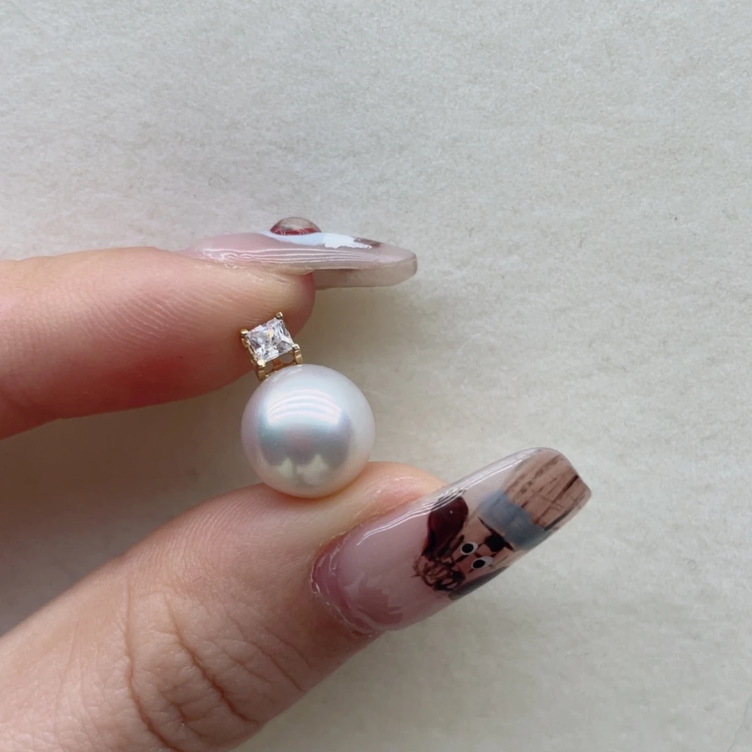 海水珍珠18K金镶嵌吊坠(不含链)A41