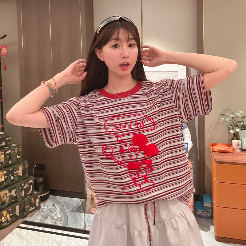 BETTER JOELAY-中版【幻影条纹】百搭宽松圆领T恤短袖休闲风ZZ3789