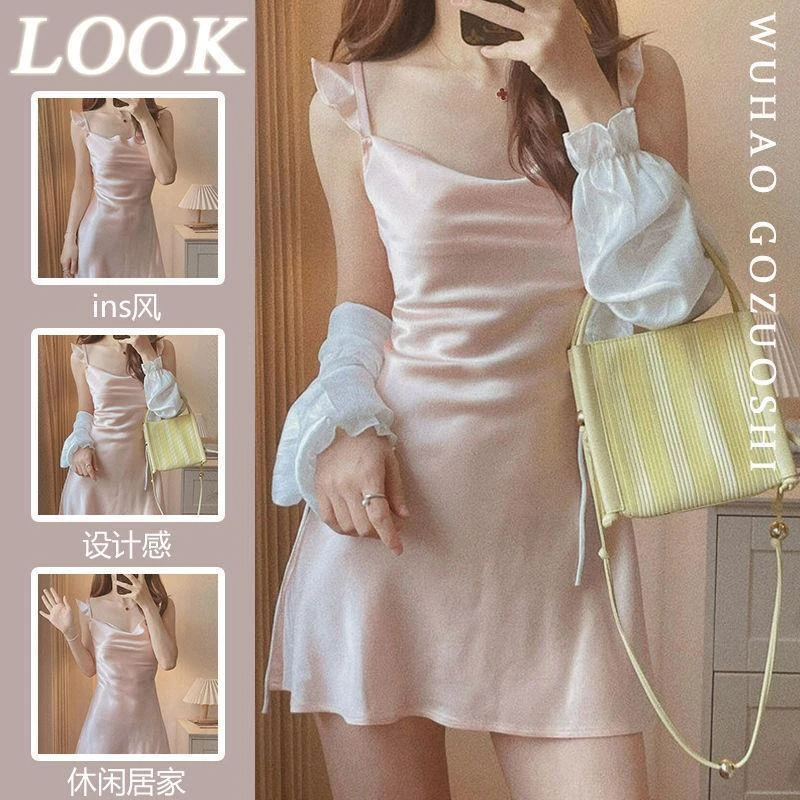 冰丝性感吊带睡裙四季可穿居家必备