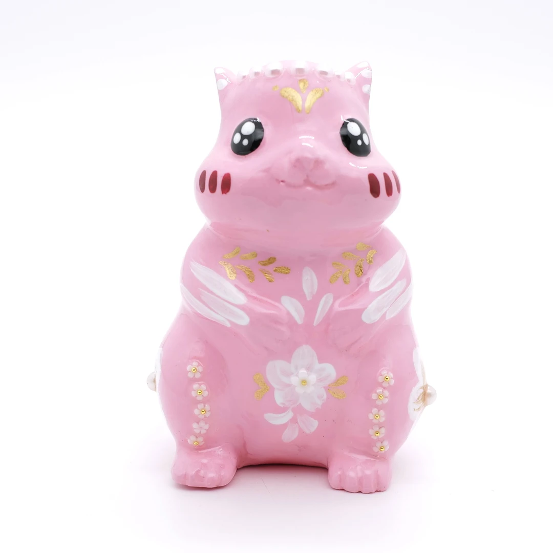 王甜心摆件《松鼠》艺术石膏作品，手工绘制，仅一件