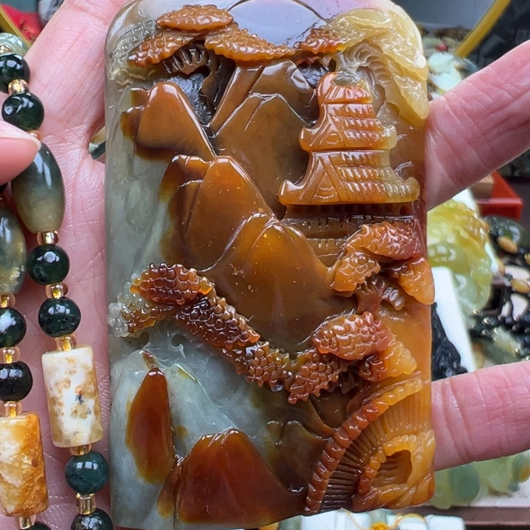 岫玉未镶嵌挂件挂件