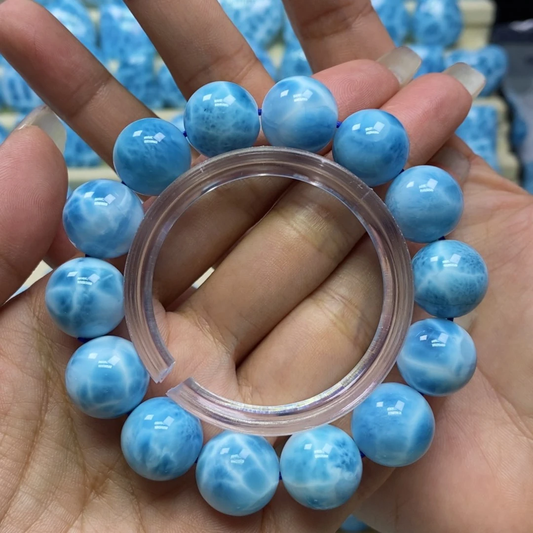 大***兄针钠钙石（海纹石）未镶嵌手链