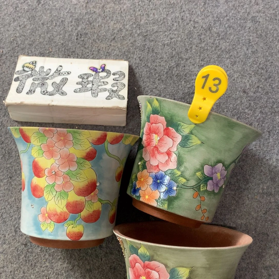 陌**华福利微瑕红陶花盆