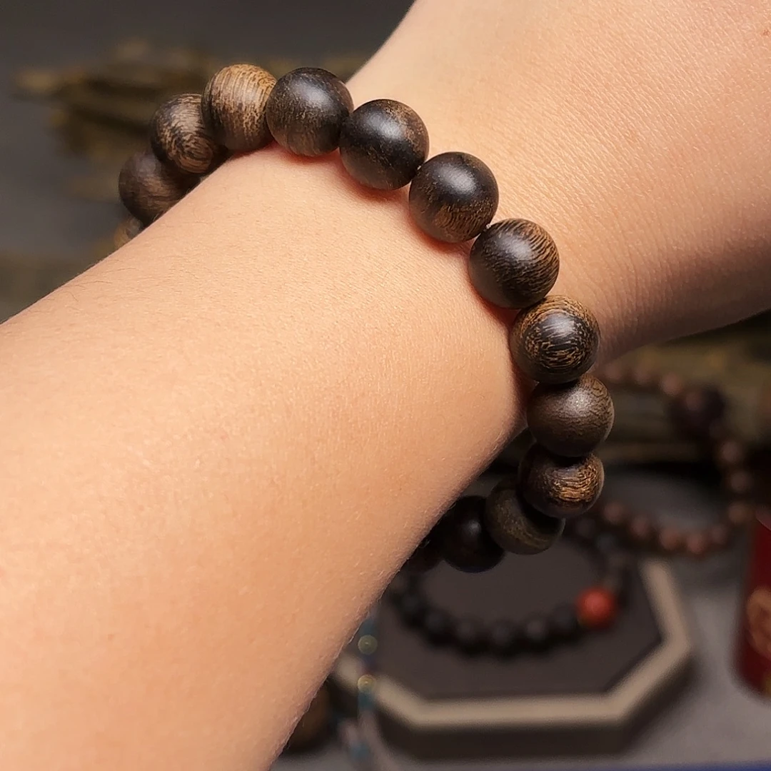 沉香手串越南芽庄帝王瘤疤白棋楠1.0单圈