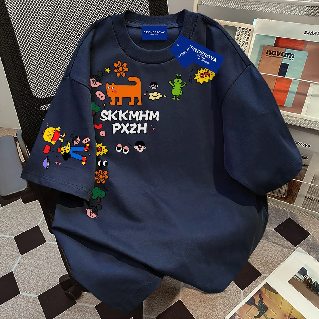 100%纯棉美式复古字母印花短袖女ins潮牌t恤夏季高街百搭宽松上衣