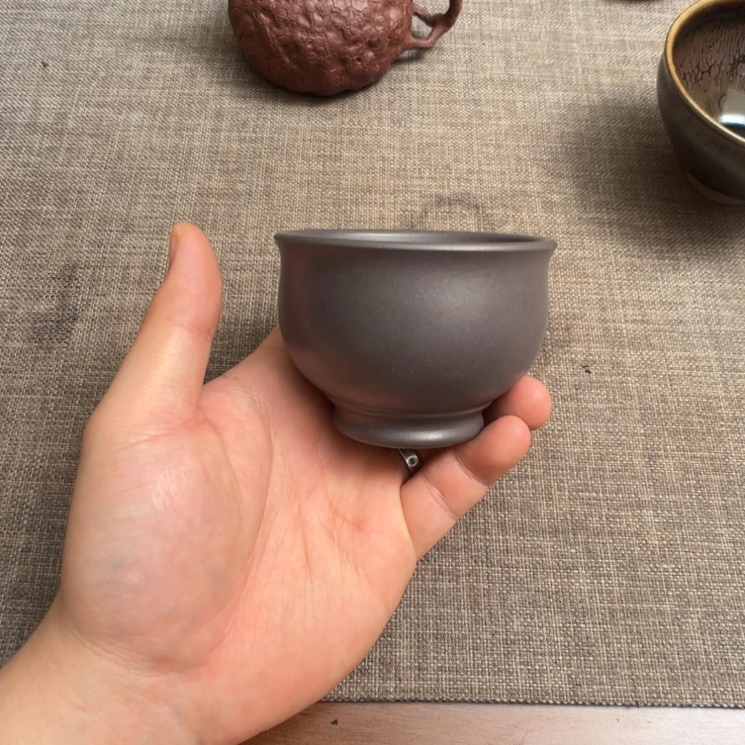 青灰泥紫砂主人杯