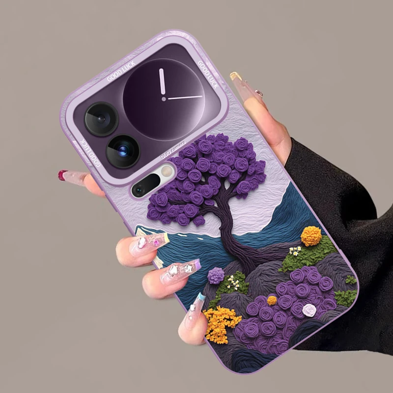 油画肌理玫瑰适用小米17promax手机壳创意15pro小众高级感ultra15